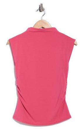 Nordstrom Rack Sleeveless Ruched Mock Neck Top in Pink Carmine at Nordstrom Rack, Size X-Small