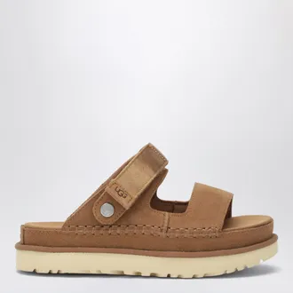UGG Goldenstar Glide suede sandals in chestnut