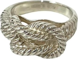 Herm&egrave;s Silver Silver 925 Band Ring (Pre-Owned)