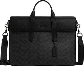 Coach Sullivan Portfolio Brief In Signature Canvas Black CZ402-QBMI5