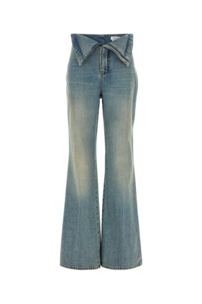 Alexander McQueen Blue Flared Flat Front Pant