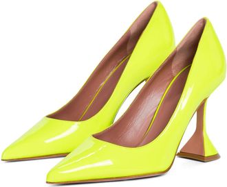 Generic Sexy Pointed Toe Evening Heeled Pumps for Womens, Fashion Slip On Closed Toe High Heel,Comfortable Leather Dress Shoes for Bridal Prom & Party,neon Gr
