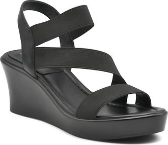 Charles by Charles David Classical Ankle Strap Platform Wedge Sandal in Black at Nordstrom Rack, Size 8.5