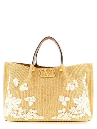 Valentino Garavani Beige Cotton Tote Womens Bag