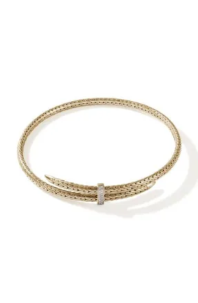John Hardy Spear Coil Choker, Diamonds in 14K Yellow Gold at Nordstrom, Size 13