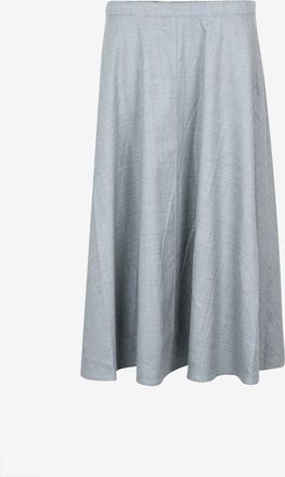 Hemisphere Midi-Faltenrock aus Wolle und Elasthan