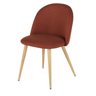 Maisons du monde Silla de comedor de tela reciclada naranja