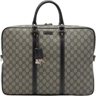 Gucci Pre-owned Business Bag - unisex - Vintage Handtas - Beige - ONE Size - Leer - Vintage