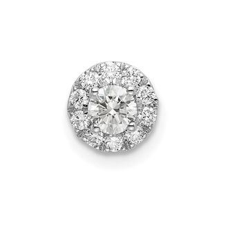 Diamond2Deal 14K White Gold Lab Grown Diamond Round Halo Pendant (0.33ct, VS, G-H)