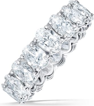 The Diamond Store LUXE 5.00ct Lab Diamond Chloe Eternity Ring with IGI Certified Oval-Cut Diamonds in 18K White Gold