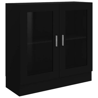 vidaXL Vitrina De Madera Contrachapada Negro 82,5x30,5x80 Cm Vidaxl