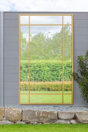 MirrorOutlet Gold Contemporary Wall & Leaner Garden Mirror 71x 43 180x110cm | Size: 1 Pack