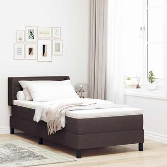 vidaXL Vidaxl - Letto Box Spring Con Materasso Marrone Scuro 90 X 200 Cm