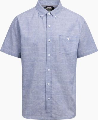 Trespass Mens Trespass Mens Lenard Short-Sleeved Shirt - Blue - Size: 44/Regular