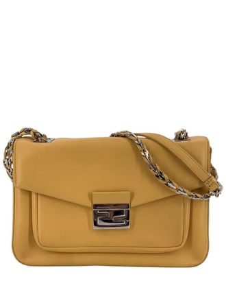 Fendi Fendi Yellow Leather Baguette Shoulder Bag (Authentic Pre-Loved)