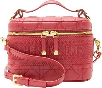 Dior Red Lambskin Diortravel Small Vanity Case (Authentic Pre-Loved)