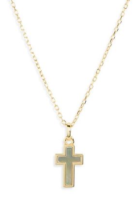Argento Vivo Mother-of-Pearl Cross Pendant Necklace in Gold at Nordstrom