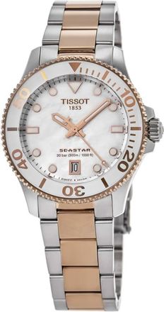 Tissot Seastar 1000 Quartz White Mother of Pearl Dial Two-Tone Steel Womens Watch T120.210.22.111.00