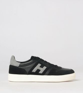 Hogan H668 Two-Tone Sneakers in Hammered and Suede Calfskin