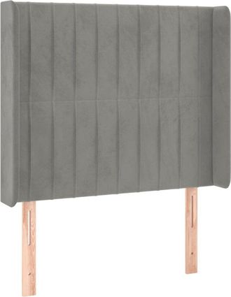 vidaXL Cabecero con orejas de terciopelo gris claro 93x16x118/128 cm Vidaxl