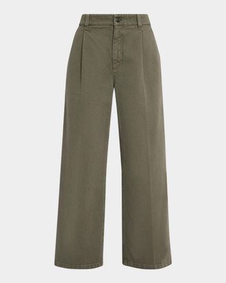 Brunello Cucinelli Garment Dye Straight-Leg Ankle Pants