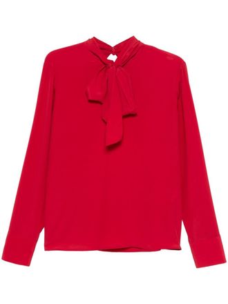 Twin-Set Blusa con dettaglio foulard - Rosso