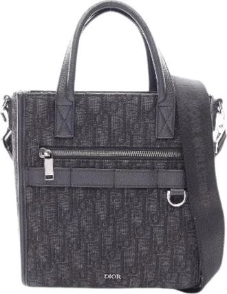Dior Pre-owned Safari Oblique 2way handbag - Heren - Vintage Shopper - Zwart - ONE Size - Leer - Vintage
