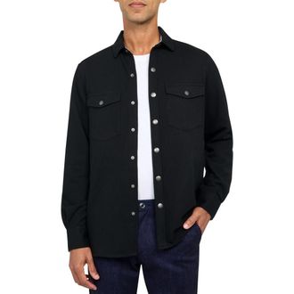 Brooklyn Brigade Solid Waffle Knit Shirt Jacket in Black at Nordstrom, Size Medium