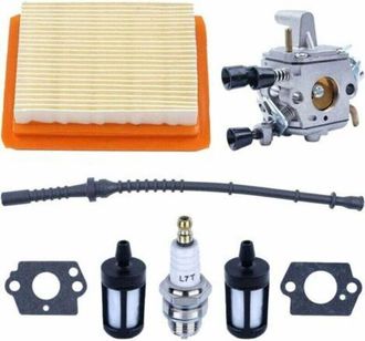 OEM Kit De Carburador Para Desbrozadoras Stihl Fs120 Fs200 Fs020 Fs202 Fs250 Fs300 Fs350: Filtro De Aire, Filtro De Combustible, Buj&iacute;a, Manguera