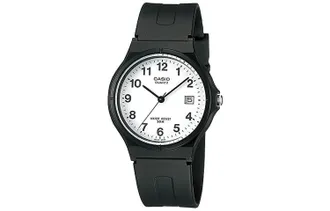 Casio Casio Retro Fashion Business Analog Resin Strap Watch White Black MW-59-7BJH
