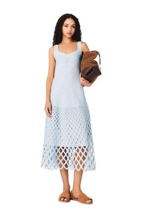 Maje Crochet dress with removable lining in Blue Sky at Nordstrom, Size 38 Eu