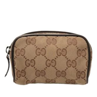 Gucci Pre-owned Mini Bags, female, Brown, Size: ONE SIZE Pre-owned Canvas Pouch