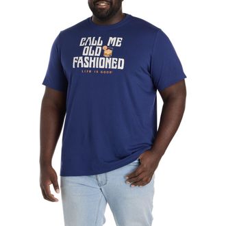 Life is good Big & Tall Old Fashioned Graphic Tee in Navy at Nordstrom, Size 6X Big