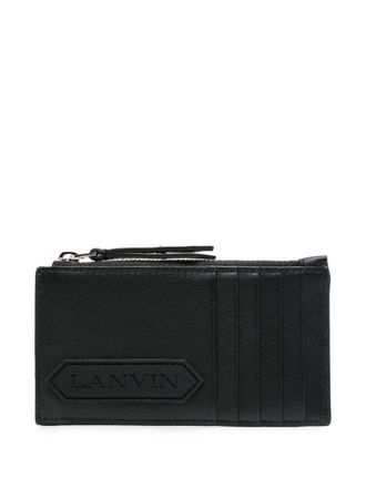 Lanvin Signature leather card holder - men - Lambskin/Bos Taurus/Silicone - One Size - Black