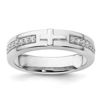 Diamond2Deal 14k White Gold Lab Grown Diamond Wedding Band Ring 1/4Ct Clarity- VS Color- G-H