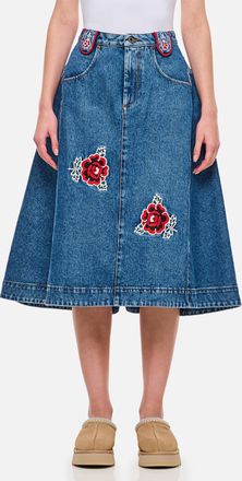 MOLLY GODDARD Abi Denim Miid Skirt