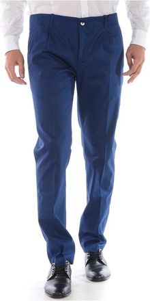 Daniele Alessandrini Blauw Stijlvol Model - Heren - Nette broeken - Blauw - L - Katoen - Broeken