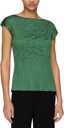 Lafayette 148 New York Embroidered Plisse Blouse