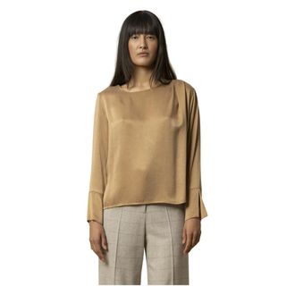 Kocca Blouses, female, Brown, XS, Silky smooth long sleeve blouse