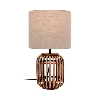 Lindby Lindby L&aacute;mpara De Mesa marzanna En Marr&oacute;n Textura, Tela, Tejido, Seda