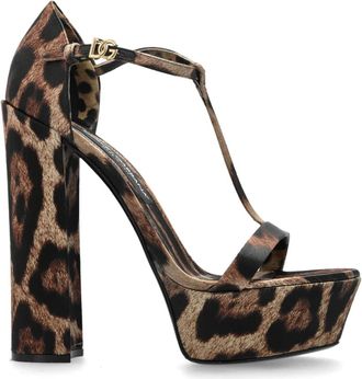 Dolce & Gabbana Plateauschoenen - Dames - Sandalen met hakken - Beige - 36 EU - Leer - Schoenen