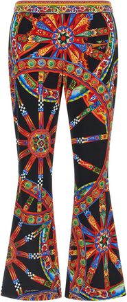 Dolce & Gabbana Multicolor Silk Flared Womens Pants