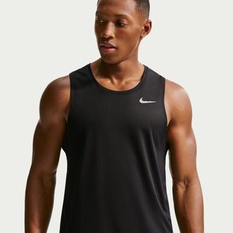 Nike Mens Miler Dri-FIT Running Tank Top in Black | DV9321-010