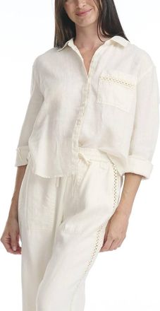 Splendid Womens Stella Linen Top In Antique Pearl