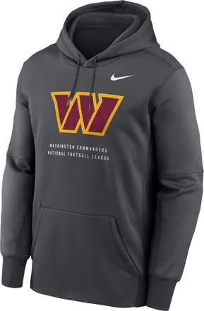 Nike Mens Washington Commanders Nike Therma NFL Pullover Hoodie in Grey | NKAQ06F9E-R7Q