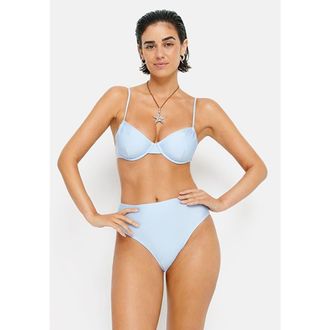 Lascana Womens Shimmer High Waisted Bikini Bottom in Light Blue at Nordstrom, Size 2
