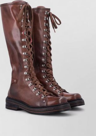 Miu Miu leather lace-up ankle boots