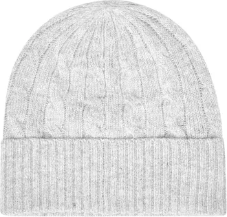 Polo Ralph Lauren Womens Beanie Grey Wool-Cashmere Hat