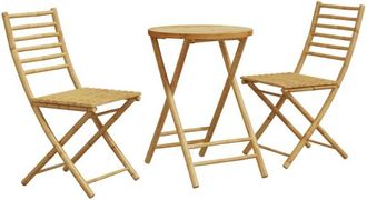 vidaXL 3 Piece Bistro Set Bamboo Vidaxl