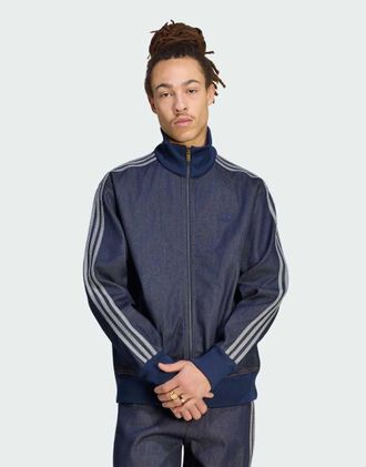 adidas Originals Firebird adicolor - Top sportivo in denim grezzo indaco-Blu